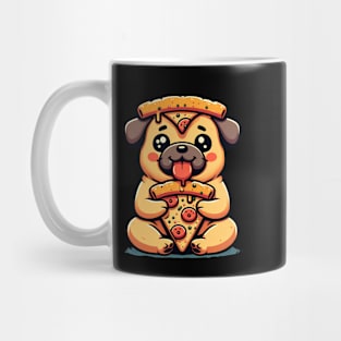 Pug Dog Eating Pizza Mug